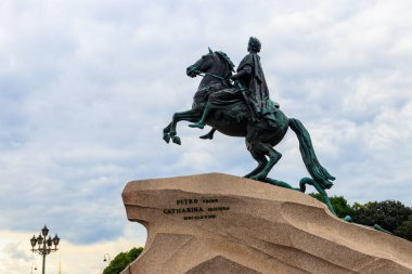 St. Petersburg, Rusya 'daki Büyük Peter Anıtı (Bronz Atlı)