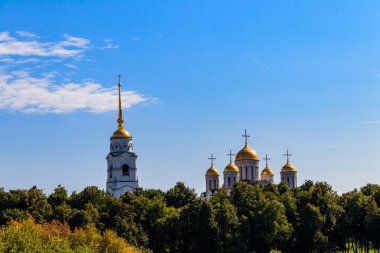 Vladimir, Rusya 'daki Dormition Katedrali (Assumption Cathedral). Rusya 'nın altın yüzüğü