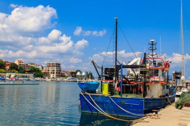 Bulgaristan 'ın Pomorie kentinde balıkçı teknesi