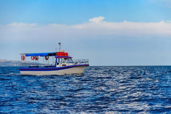 Pleasure Boat Sailing Black Sea Nessebar Bulgaria — Stock Photo, Image