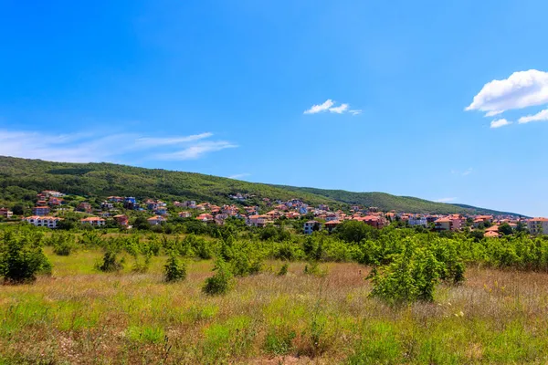 Vista Cidade Sveti Vlas Das Montanhas Dos Balcãs Bulgária — Fotografia de Stock