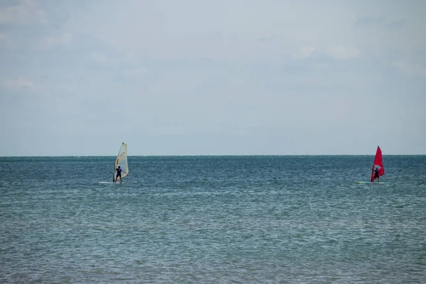 Windsurfen Surfer Beim Training Ruhiger See Oder Auf Hoher See — Stockfoto