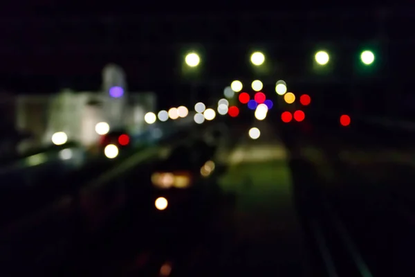 Sfondo Astratto Luci Sfocate Della Città Con Effetto Bokeh — Foto Stock