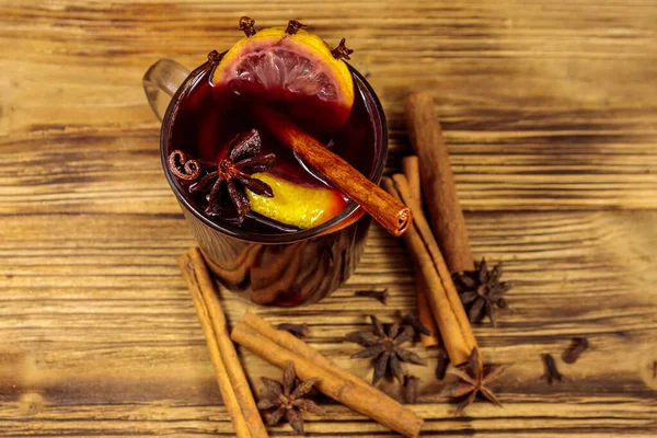 Mulled Wine Spices Wooden Table — Stock Photo, Image