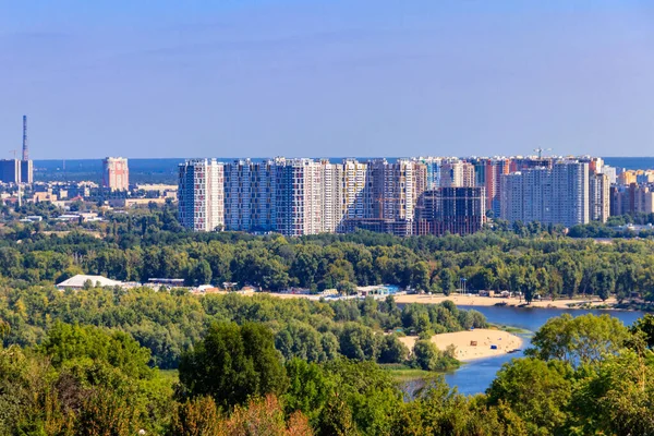 Vista Margem Esquerda Rio Dnieper Kiev Ucrânia — Fotografia de Stock