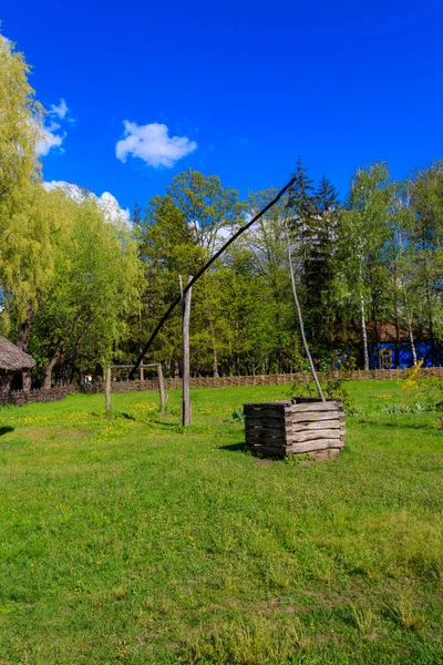 Старий Традиційний Дерев Яний Вал Села Україні — стокове фото