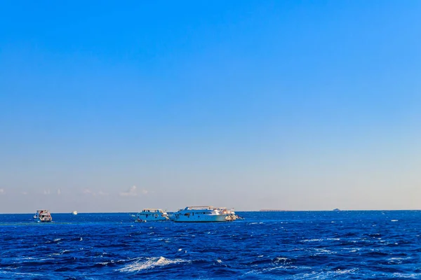 Белые Яхты Красном Море Египет — стоковое фото