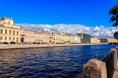 St. Petersburg, Rusya 'daki Fontanka nehrinin manzarası