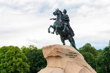 St. Petersburg, Rusya 'daki Büyük Peter Anıtı (Bronz Atlı)