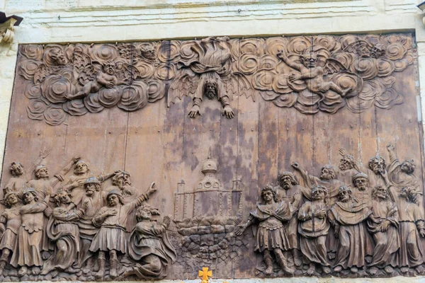 Bas Relief Overthrow Simon Magi Apostle Peter Peter Gate Peter — Stock Photo, Image
