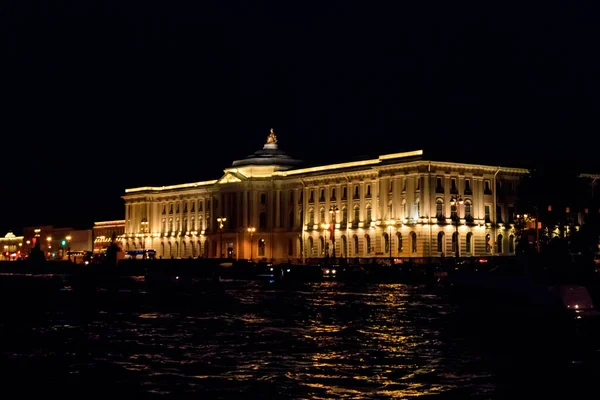 Construction Académie Des Arts Sur Une Rive Rivière Neva Saint — Photo