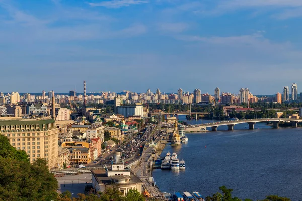 Utsikt Över Floden Dnepr Och Kiev Stadsbild Ukraina — Stockfoto
