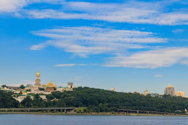 Utsikt Över Kiev Pechersk Lavra Kiev Klostret Grottorna Och Floden — Stockfoto