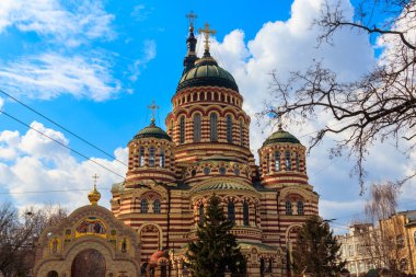 Ukrayna 'nın Kharkov kentindeki Annunciation katedralinin manzarası