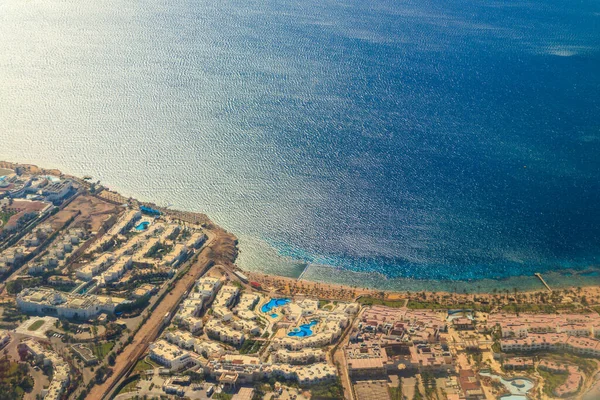 Vista Aérea Sobre Mar Rojo Ciudad Sharm Sheikh Egipto Vista — Foto de Stock