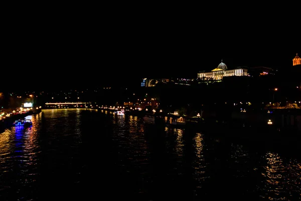 Night view on the Presidential Palace in Tbilisi, Georgia