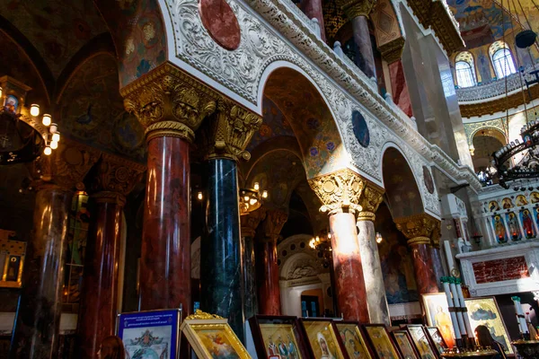 Внутрішня Частина Православного Військово Морського Собору Святого Миколая Кронштадті Росія — стокове фото