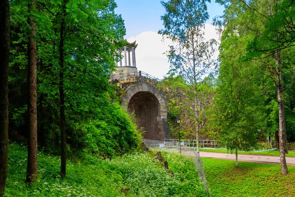 Pabellón Estilo Chino Grand Caprice Puente Parque Alexander Pushkin Tsarskoye — Foto de Stock