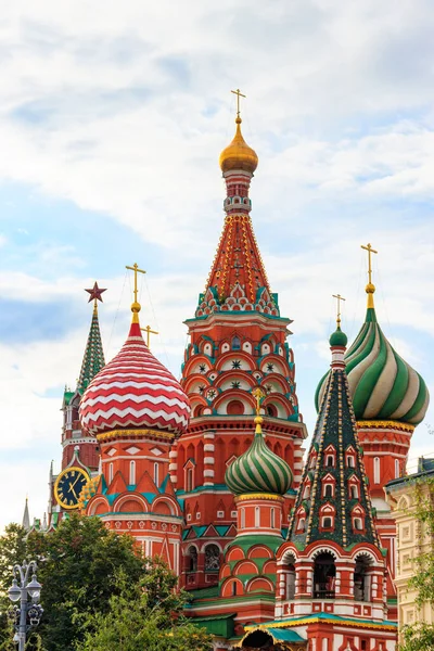 Catedral Basilio Torre Spasskaya Del Kremlin Plaza Roja Moscú Rusia — Foto de Stock