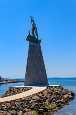 Monument to St. Nicholas in the old town of Nessebar, Bulgaria