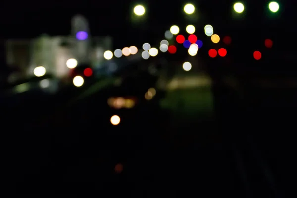 Abstrakter Hintergrund Verschwommener Stadtlichter Mit Bokeh Effekt — Stockfoto