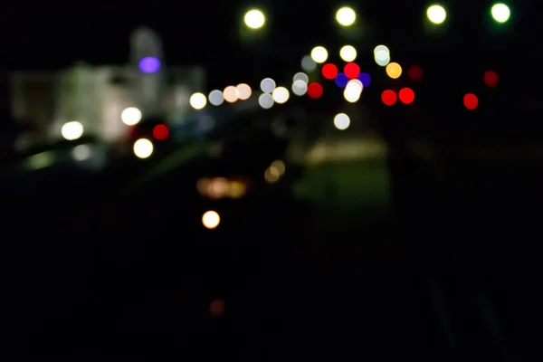 Sfondo Astratto Luci Sfocate Della Città Con Effetto Bokeh — Foto Stock