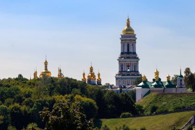 Ukrayna 'daki Kiev Manastırı olarak da bilinen Kiev Pechersk Lavra' nın manzarası