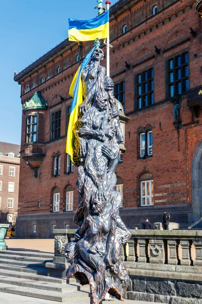 Copenhagen Denmark March 2022 Monument Victims War Ukraine City Hall — ストック写真