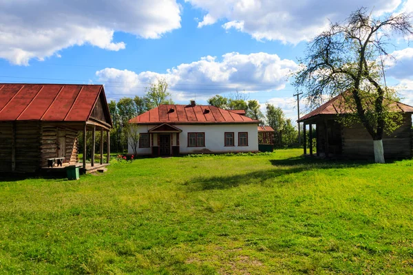 Widok Skansen Architektury Ludowej Folkways Środkowego Naddnipryanschina Pereyaslav Ukraina — Zdjęcie stockowe