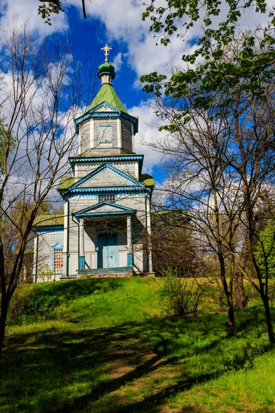 Ancienne Église Bois Plein Air Musée Architecture Folklorique Folklorique Moyen — Photo