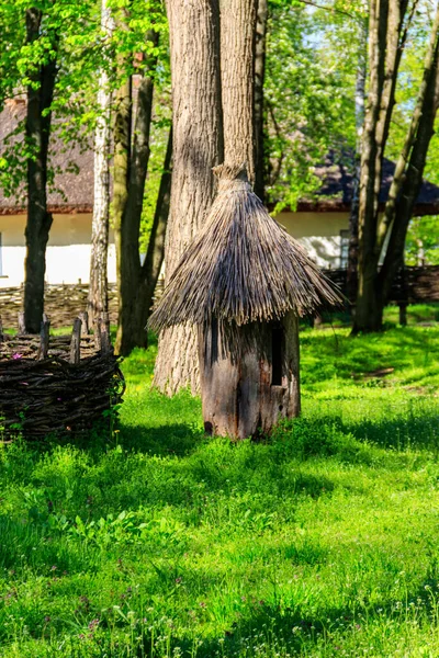 Eski Kırsal Alanda Eski Ahşap Arı Kovanları — Stok fotoğraf