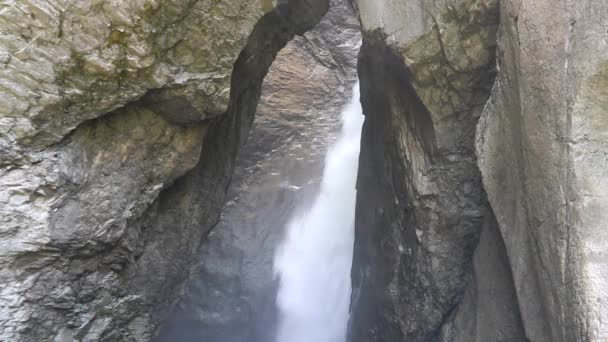 Trummelbach Falls Serie Tio Glaciärmatade Vattenfall Inne Berget Lauterbrunnen Schweiz — Stockvideo