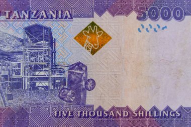 Macro shot of the five thousand tanzanian shillings banknote