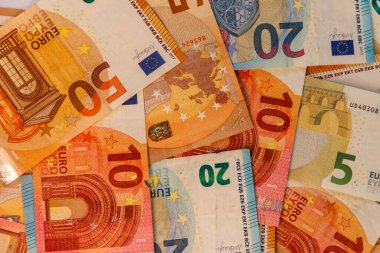 Background of the different euro banknotes
