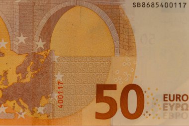 Elli euro banknot makro atış