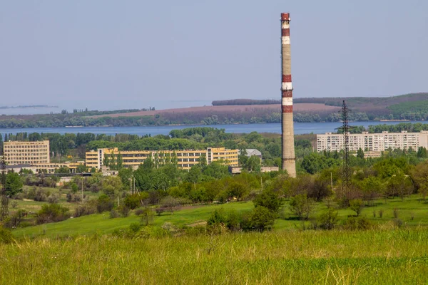 Utsikt Över Staden Svetlovodsk Och Floden Dnepr — Stockfoto
