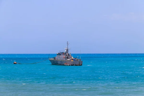 Warship Anchored Indian Ocean Zanzibar Tanzania — Stock Photo, Image