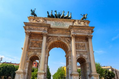 Arch barış sempione Parkı, milan, lombardy, İtalya