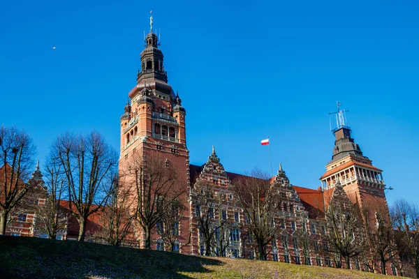 Edifício Histórico Escritório Provincial Terraço Haken Szczecin Polônia — Fotografia de Stock