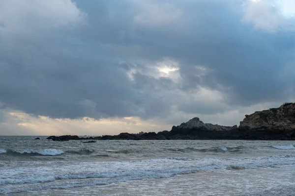 Plage Ciel Dans Photographie Porte Lente — Photo