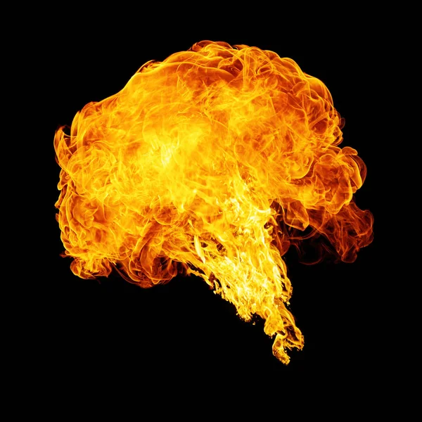 Realistic Flames Explosion Isolated Black Background — Stock Photo, Image