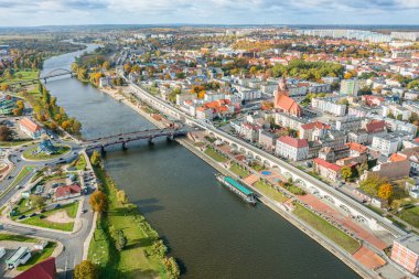 Gorzow Wielkopolski şehrinin hava manzarası, Polonya