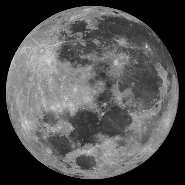 Luna Piena Sfondo Nero Cielo Notturno — Foto Stock