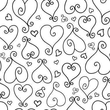 Vektör beyaz kalp atışları kusursuz şablon arkaplan