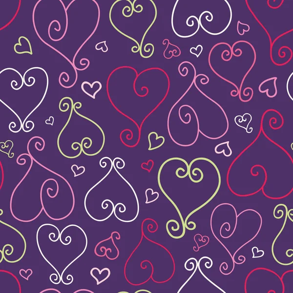 Vektör mor kalp atışları kusursuz şablon arkaplan