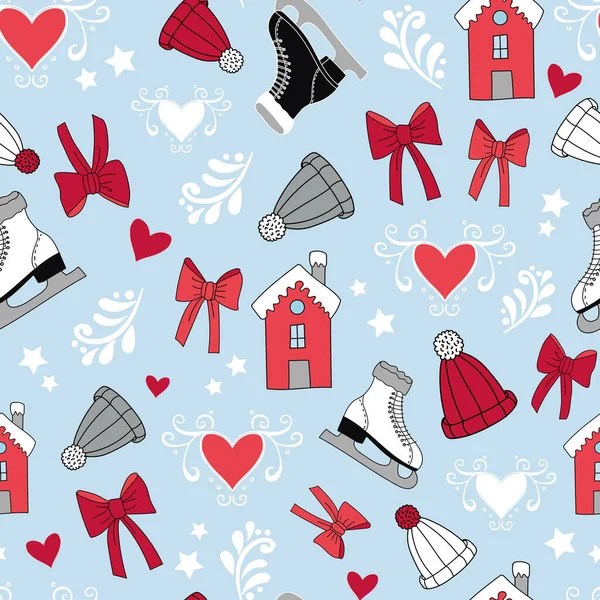 vektör kış harikalar diyarı izin mavi pürüzsüz desen arkaplan