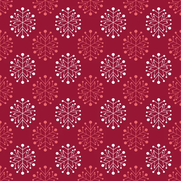 vektör kırmızı ve beyaz kar taneleri pürüzsüz desen arkaplanı