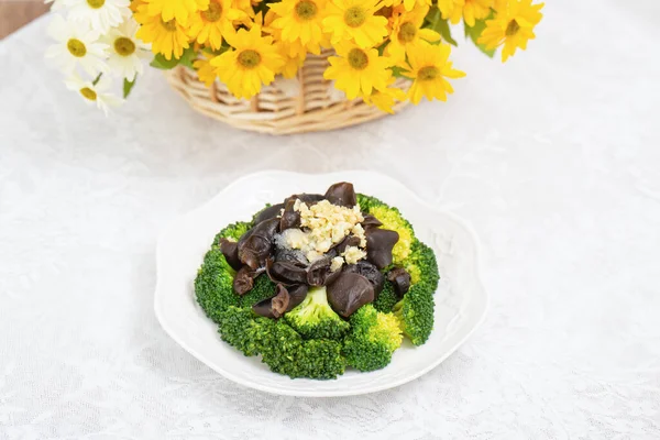 Knoflook Broccoli Met Schimmel Recept Stockfoto