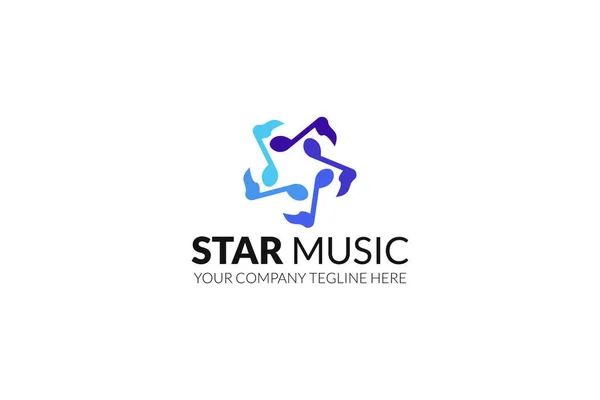 Yıldız Müzik Logosu Tasarım Vektörü