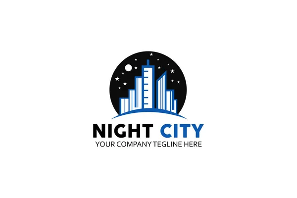  Gece Şehri Logo Tasarım Vektörü